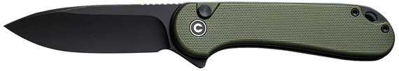Civivi Knives C18062P-3 Elementum II  EDC 2.96" Folding Drop Point Plain Black Stonewashed Nitro-V Steel Blade, OD Green Textured G10 Handle 179412