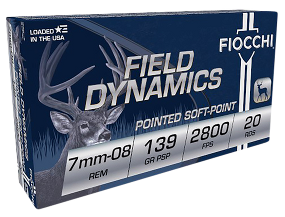Fiocchi 7MM08B Field Dynamics  7mm-08Rem 139gr Pointed Soft Point 20 Per Box/10 Case 98262
