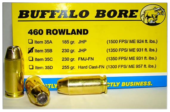 Buffalo Bore Ammunition 35B20 Personal Defense Strictly Business 460Rowland 230gr Jacket Hollow Point 20 Per Box/12 Case 42248