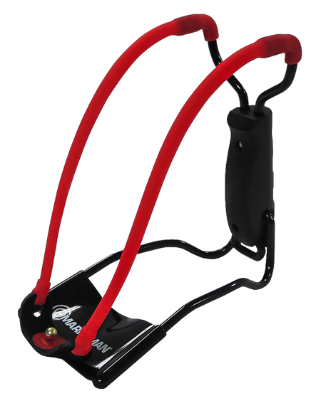 Marksman 3055 Marksman 3055 Folding Slingshot Red Hyper-Velocity Band Black Molded Handle 15971