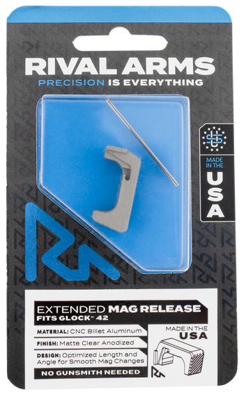 Rival Arms RA72S001D Magazine Release  Extended Dark Gray Aluminum for Sig P320 124558