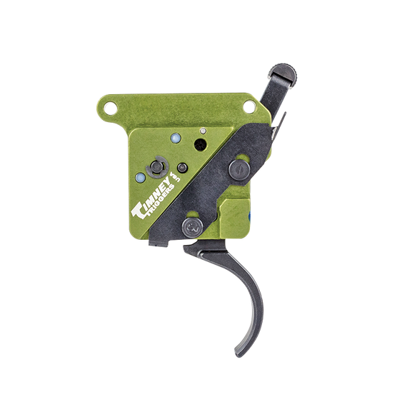 Timney Triggers 510V2 Elite Hunter  Curved Trigger with 3 lbs Draw Weight & Black/Green Finish for Remington 700 Right 110760
