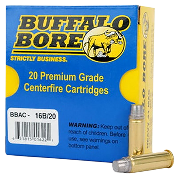 Buffalo Bore Ammunition 16B20 Heavy Strictly Business 41Rem Mag 230gr Hard Cast Semi Wadcutter 20 Per Box/12 Case 82115