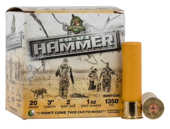 HEVI-Shot HS29002 HEVI-Hammer  20Gauge 3" 1oz 2Shot 25 Per Box/10 Case 114147