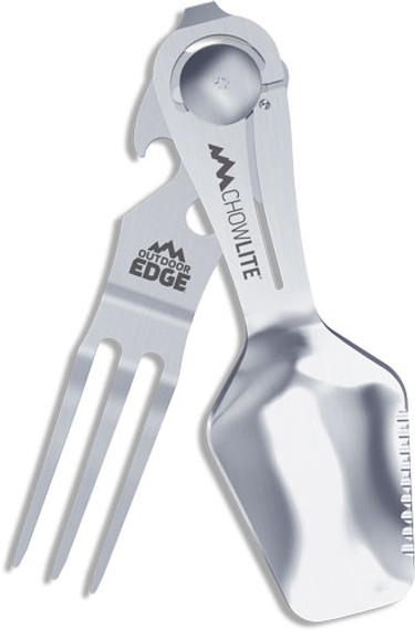 OUTDOOR EDGE CHOWLITE W/ FULLSIZE SPOON/FORK & 3 TOOLS CWL20C