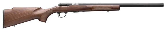 Browning 025253204 T-Bolt Target SR 22 WMR 10+1 20" Matte Blued Heavy Bull Threaded Barrel, Drilled & Tapped Matte Blued Steel Receiver, Grade I Black Walnut Target Style Fixed w/Raised Comb Stock 153070