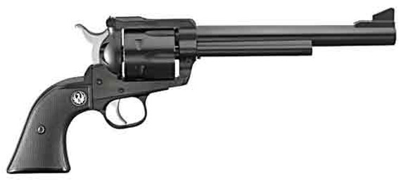 RUGER BLACKHAWK 45LC 7.5" AS</br>BLUED BLACK CHECKERED SYN G0455