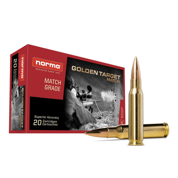 Norma Golden Target Match Rifle Ammunition .223 Rem 77gr HPBT 2674 fps 20/ct NH2423552