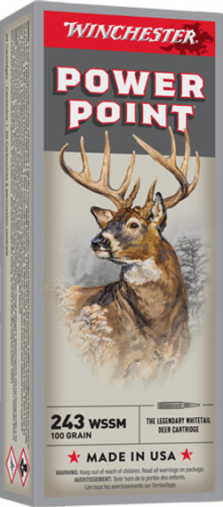 WINCHESTER SUPER-X 243 WSSM</br>100GR POWER POINT 20RD 10BX/CS AX243WSS