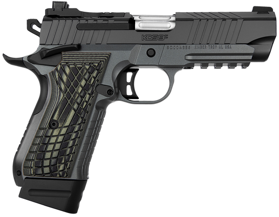 Kimber Mfg.,inc 3100016 KDS9C  9mm 15+1 4.09" KimPro Gray Front and Rear Serrations Stainless Steel OD Green G-10 Grip 170605