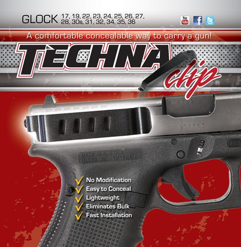 TECHNA CLIP HANDGUN RETENTIONCLIP FOR GLOCK EXCEPT 42/43 TCGLOCKBRL