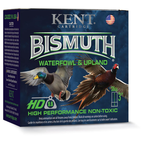 Kent Bismuth High-Performance Non-Toxic Waterfowl & Upland Shotshells 28ga 3" 1oz 1350 fps #4 25/ct KIB283304