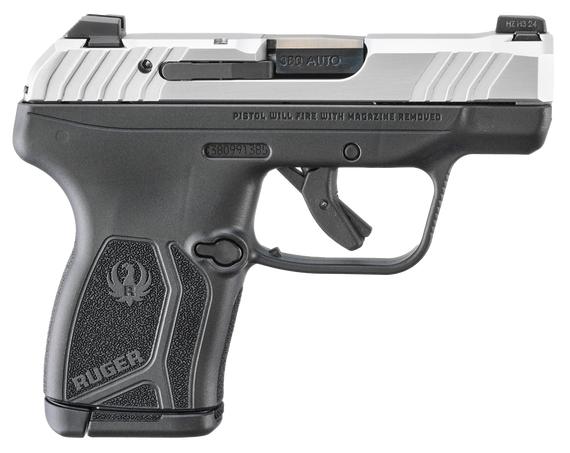 Ruger 13749 LCP Max  Compact Frame 380 ACP 10+1 2.80" Black Oxide Alloy Steel Barrel, Matte Stainless Steel Serrated Slide, Black Polymer Frame, Textured Grip 182906