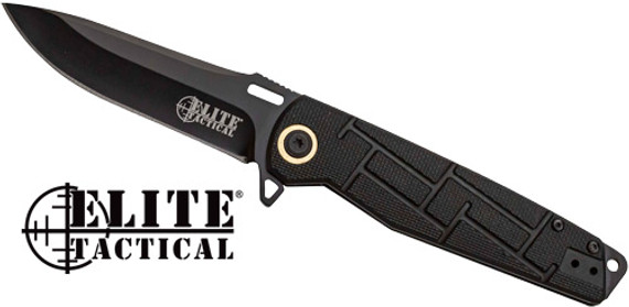 MC ELITE TACTICAL READINESS3.5" DROP POINT FLDR BLK/BLK ETA001BK