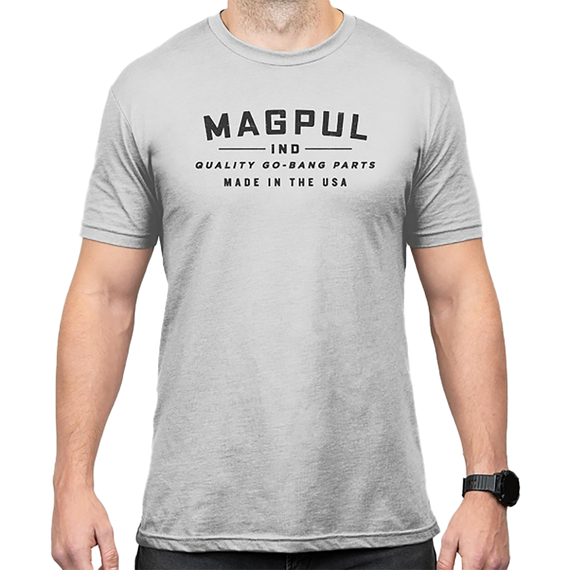 Magpul MAG1112-041-XL Go Bang Parts  Stone Gray Heather Cotton/Polyester Short Sleeve XL 184458