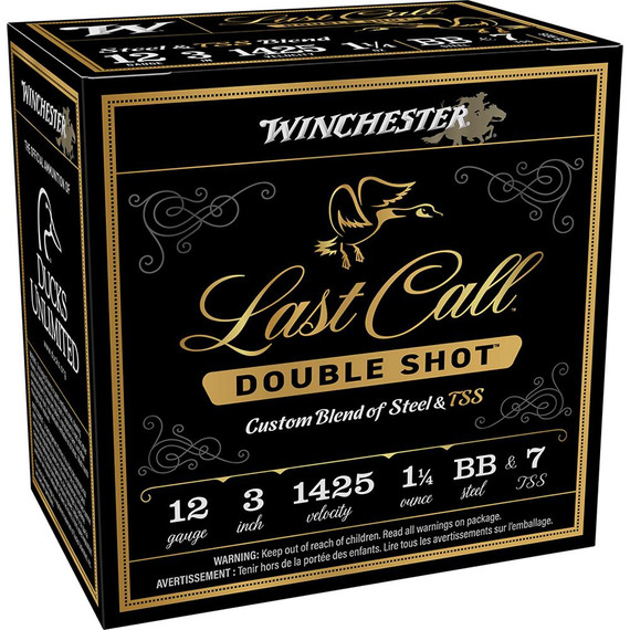 Winchester Last Call Double Shot Shotshells 12 ga 3" 1-1/4 oz 1425 fps BB & #7 25/rd WNLCDS1237