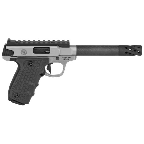 SMITH & WESSON PC SW22 VICTORY TARGET 22LR PISTOL O.R. CARBON 6" BBL, SAO 10RD MAGAZINE SMIT12080