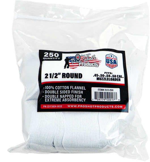 PRO SHOT 2 1/2" RND CLN PTCHS 250CT PRO212-250