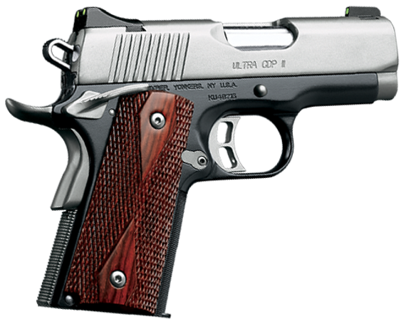 Kimber Mfg.,inc 3200057CA Ultra CDP II (CA) 45 ACP 7+1 3" Satin Silver Stainless Steel Slide Matte Black KimPro II Rosewood Double Diamond Grip 170448