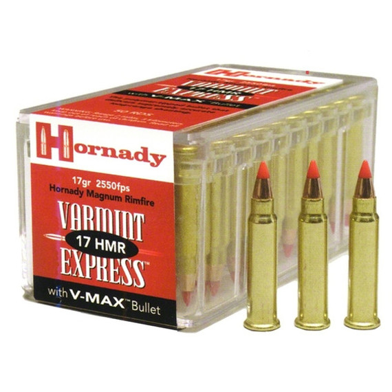 HORNADY VARMINT EXPRESS 17HMR 17GR V-MAX 50RD BX 2000RD CASE HORN83170