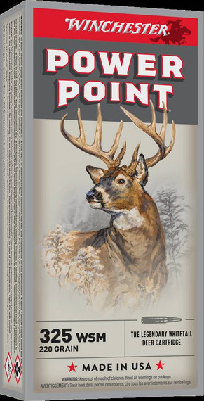 WINCHESTER SUPER X POWER POINT 325WSM 220GR 20RD BX 200RD CASE O17_WINCX325WSM