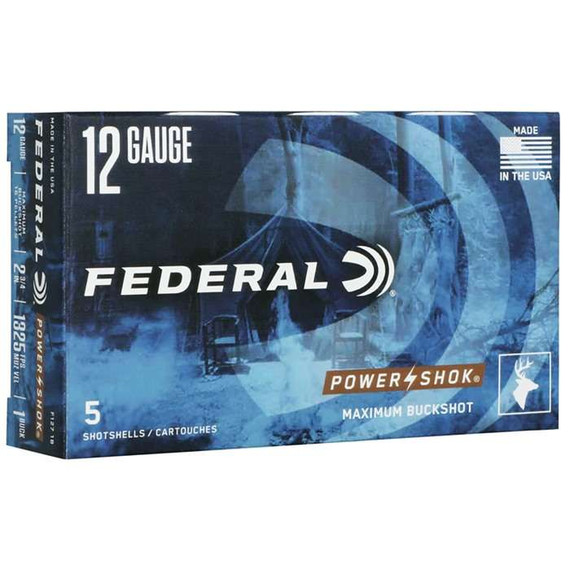 FEDERAL 12GA 2-3/4" MAX. 16 PELLETS-1 BUCK 5 RD/BX 50 BX/CS FEDEF1271B