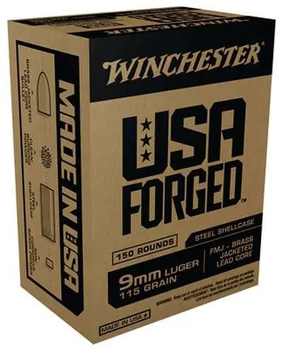 FORGED 9MM 115GRSTEEL CASE 150RD BX 750RD CASE WINCWIN9S