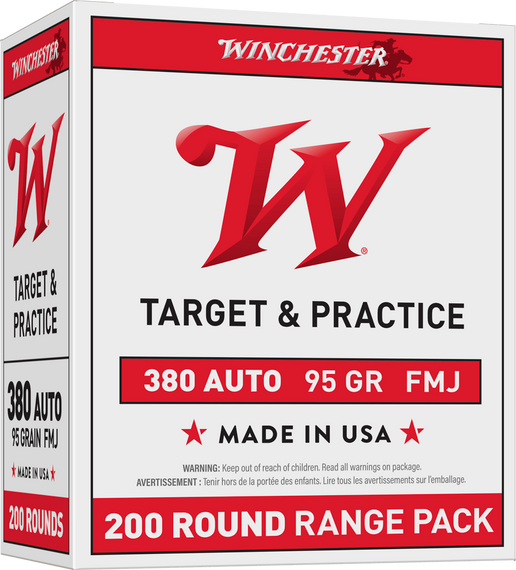 WINCHESTER USA 380ACP 95GR FMJ 200C WINCUSA380W WINCHESTER USA 380ACP 95GR FMJ 200C WINCUSA380W