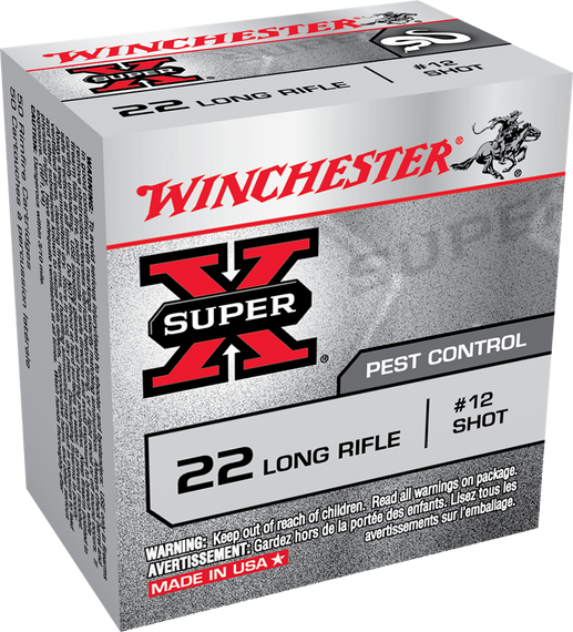 WINCHESTER SUPER X PEST CONTROL 22LR 25GR #12SHT 50RD BX 5000RD CASE WINCX22LRS