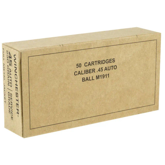 WINCHESTER USA SERVICE GRADE 45ACP 230GR 50RD BX 500RD CASE WINCSG45W