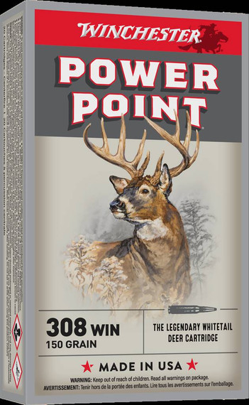 WINCHESTER SUPER X POWER POINT 308WIN 150GR PP 20RD BX 200RD CASE WINCX3085