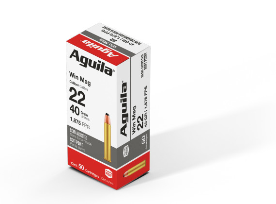 AGUILA 22 WIN MAG SJ SP 40GR 50RD BX 20 BXS PER CS AGUI1B222401 AGUILA 22 WIN MAG SJ SP 40GR 50RD BX 20 BXS PER CS AGUI1B222401