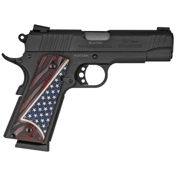 TAURUS 1911 COMMANDER 45ACP 4.25"BLK, US FLAG GRIP TAUR1_1911COM_USGR1