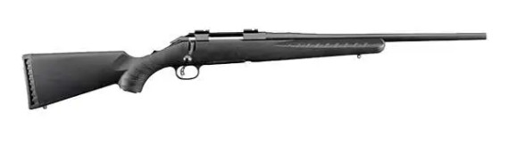 dRUGER AMERICAN COMP 243WIN 18" MT BLK BBL, BLK SYNTHC STOCK, 4RD RUGE06908