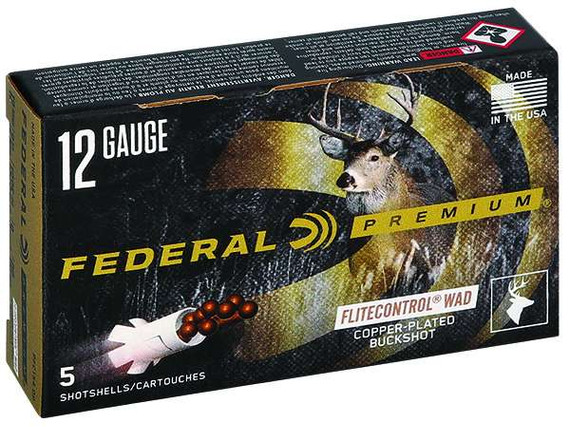FEDERAL 12GA 2-3/4" 9 PELLETS-00 BUCK 5 RD/BX 50 BX/CS FEDEPFC15400