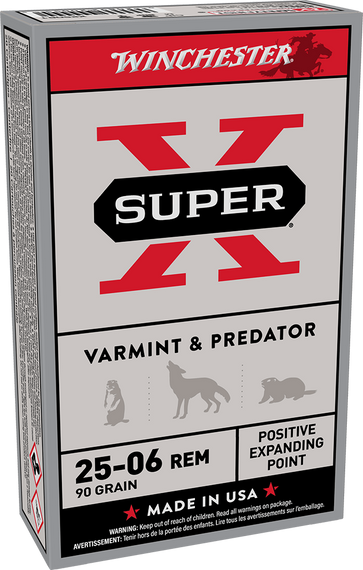 WINCHESTER 25-06 REM SUPER-X POSITIVE EXPANDING POINT 90 GR 20 RD/BX 10 BX/CS WINCX25061