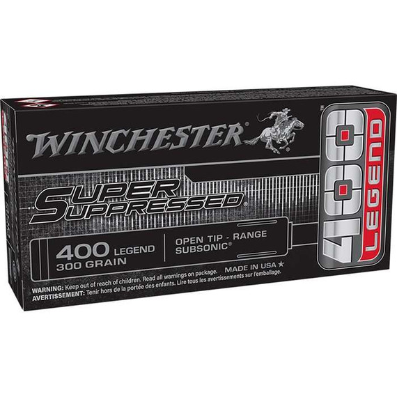 WINCHESTER SUPER SUPPRESSED 400 LEGEND OPEN TIP 300G  20RD BX 200RD CS WINCSUP400