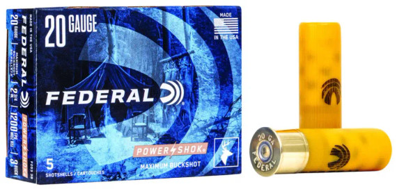FEDERAL 20GA 2-3/4" MAX. 20 PELLETS-3 BUCK 5 RD/BX 50 BX/CS FEDEF2033B