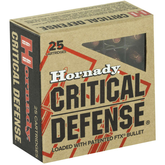 HORNADY CRITICAL DEFENSE 9X18MAK 90GR FTX 25RD BX 250RD CASE HORN91000