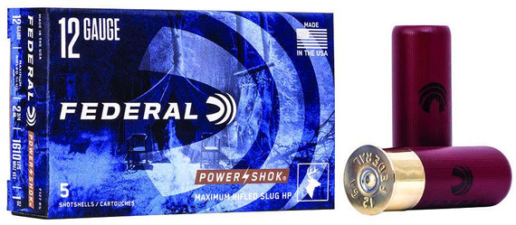 FEDERAL 12GA 2-3/4" MAX. 1OZ HOLLOW POINT 5 RD/BX 50 BX/CS FEDEF127RS