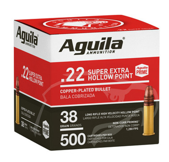 AGUILA 22LR HOLLOW PNT 38G CPHP 500RD BOX 4 PER CS AGUI1B221118