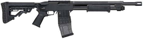 MOSSBERG 590RM TACTICAL MAG FED 12G SHOTGUN 18.5" BREACHER BBL, MAGPUL FOLDING SIGHTS, 10+1 MOSS50218