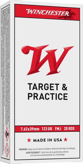 WINCHESTER USA 7.62X39 123GR FMJ 20RD BX 200RD CASE WINCQ3174