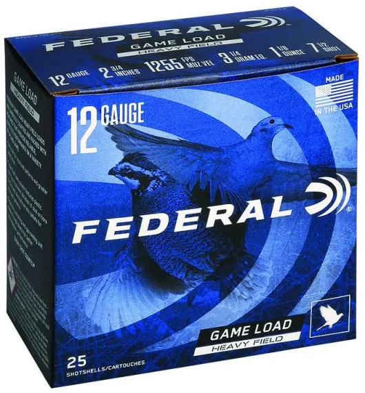FEDERAL 12GA 2-3/4" 3-1/4DE 1-1/8OZ 7.5 25 RD/BX 10 BX/CS FEDEH1237.5