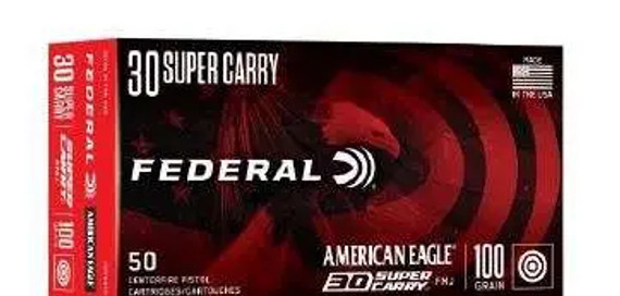 FEDERAL 30 SUPER CARRY 100GR FMJ 50 RD/BX 20 BX/CS FEDEAE30SCA FEDERAL 30 SUPER CARRY 100GR FMJ 50 RD/BX 20 BX/CS FEDEAE30SCA