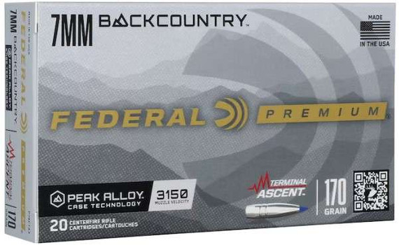 FEDERAL 7MM BACKCOUNTRY 170GR TERMINAL ASCENT 20RD/BX 10BX/CS FEDEP7BCTA3