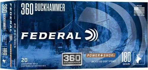 FEDERAL 360 BUCKHAMMER 180GR POWER-SHOK 20 RD/BX 10 BX/CS FEDE360BHAS