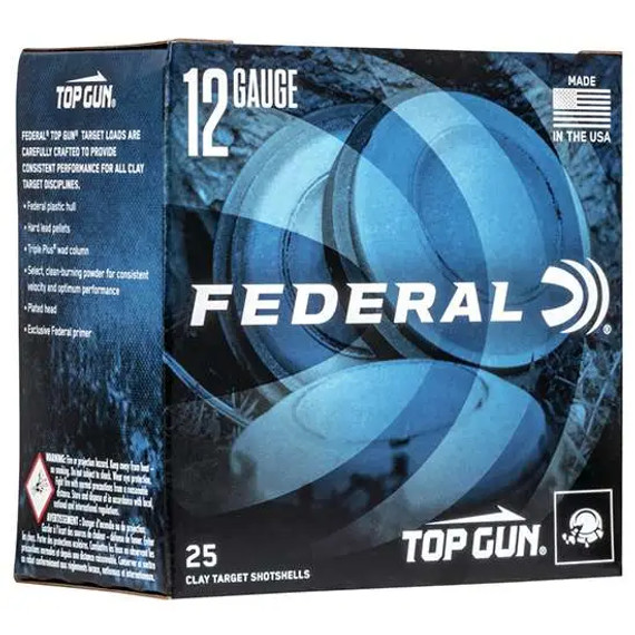 FEDERAL TOP GUN 12GA 2-3/4" 3DE 1-1/8OZ 8 25 RD/BX 10 BX/CS FEDETG128
