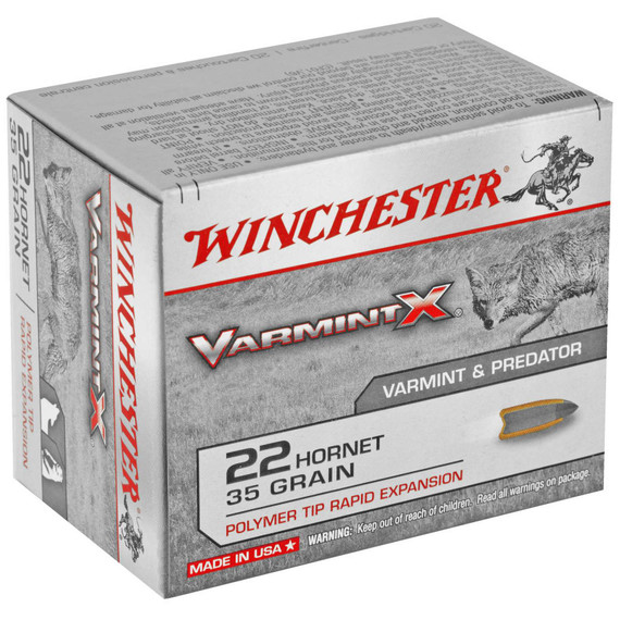 WINCHESTER 22 HORNET VARMINT X 35 GR 20 RD/BX 10 BX/CS WINCX22P