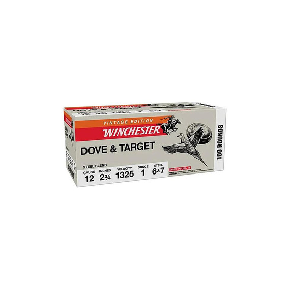 Winchester Dove & Target Steel Blend Shotshells 12ga 2-3/4" 1oz 1325 fps #6&7 100/ct WNXU12S67VP